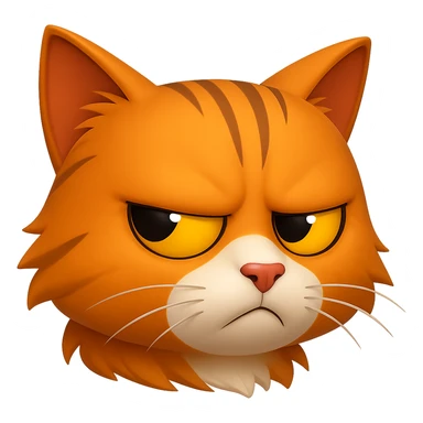 Create a cute mad cat giving a side glare in the same style as the reference image, with no background. sticker