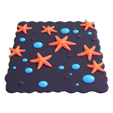 carpet on the sea floor, with bubbles and starfish sticker