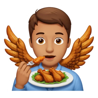 Guy eating wings sticker