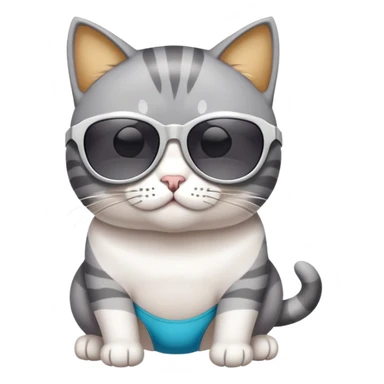 Cat with sunglasses and speedo sticker