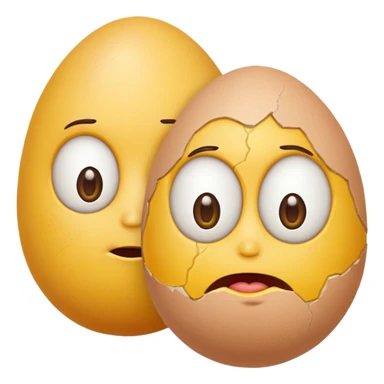 2 seperate eggs with faces sticker