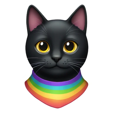 Black cat with rainbow collar  sticker