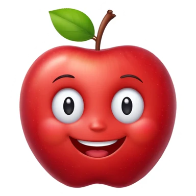 A smiling cartoon apple character named Elma with cute face and little arms sticker