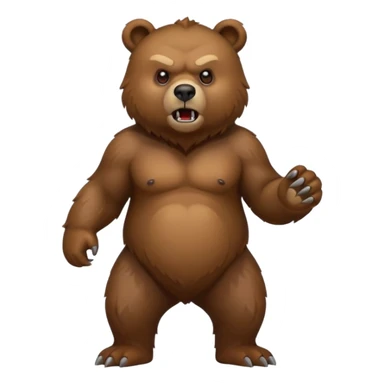 angry bear full sticker