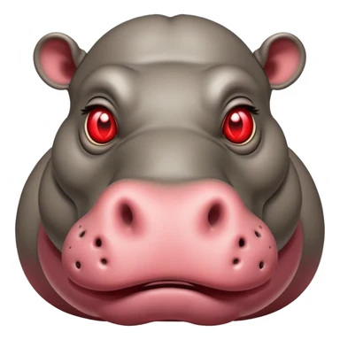 hippo with red laser eyes sticker
