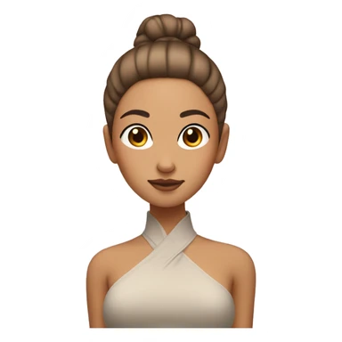  tan Asian girl with a middle part slick back bun relaxing  sticker