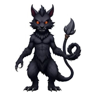  Dark black evil anthro Fakémon-Wickerbeast-creature (full body) sticker
