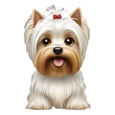 White Yorkshire Terrier with brown spots sticker