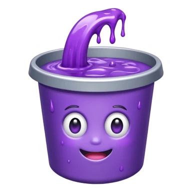 bucket filled with purple slime with shiny highlights sticker