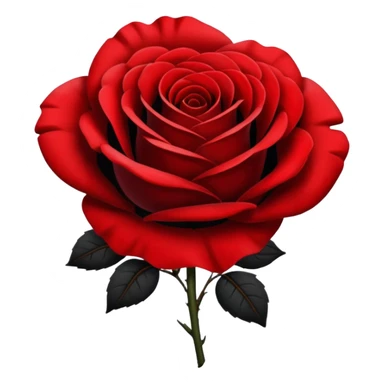red and black half  rose sticker