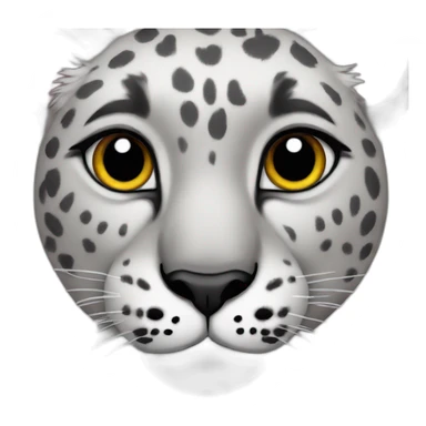 A snow leopard with hearty eyes sticker