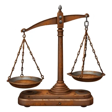 An emoji in ios style of an unbalanced old scale sticker