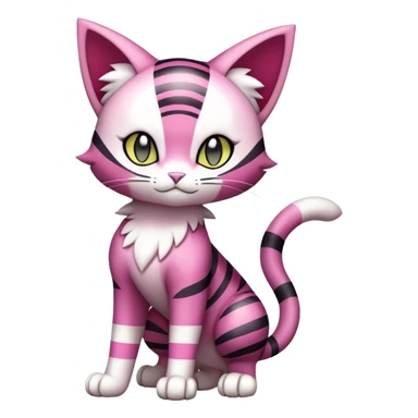 Liepard-Skitty-Delcatty-Pokémon-Fakémon-hybrid-creature (full body) sticker