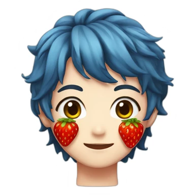 Strawberry character manga sticker