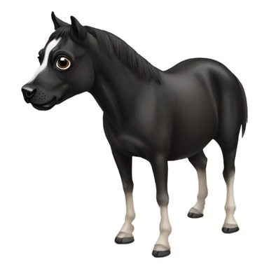 pug with a black horse sticker