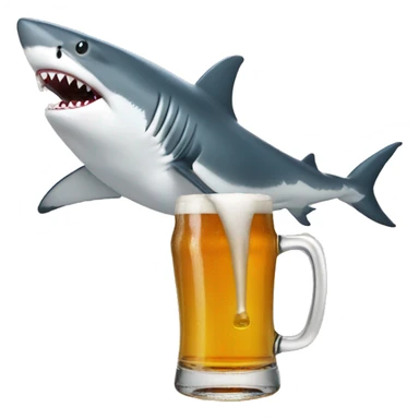 Shark shotgunning beer sticker