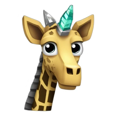 Minecraft Black Jiraffe Head With Diamond Unicorn Horn and Lazer Eyes sticker