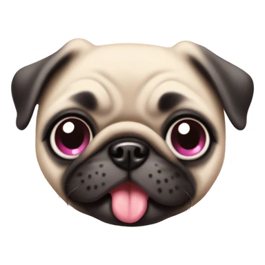 Cute Baby Pug with pink eyes smiling and playful  sticker