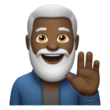 Older bearded black man waving  sticker
