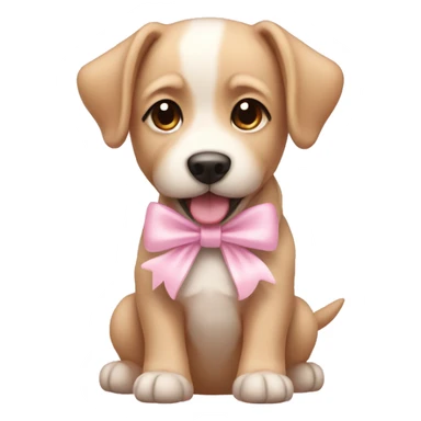 cute dog with light pink bows sticker