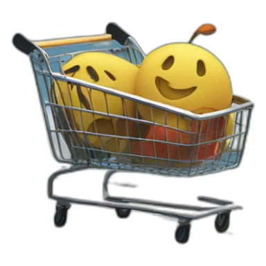 Shopping cart on the water sticker