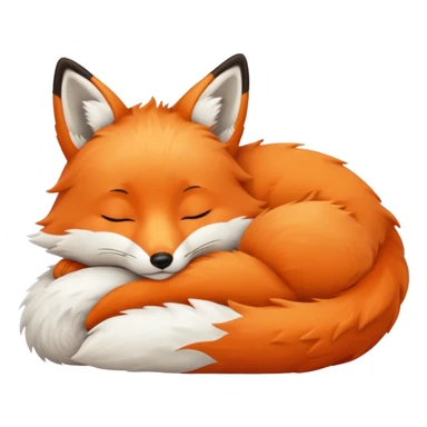 a sleeping fox  emoji sticker