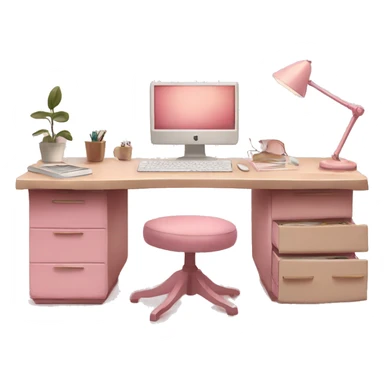 aesthetic desk pink and beige sticker
