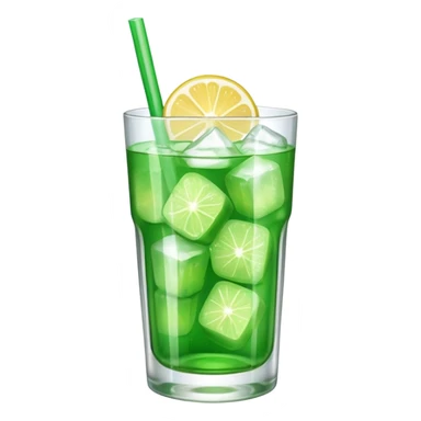 Japanese cream soda green on a glass with ice  sticker