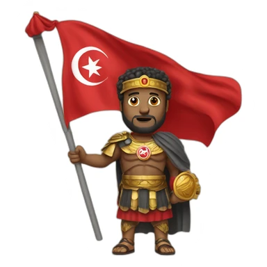 Hannibal barca holding tunisia flag sticker