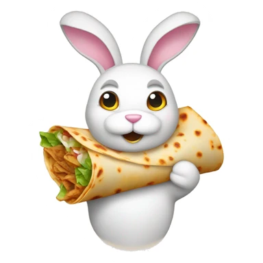 Bunny rabbit holding gyros pita wrap sticker