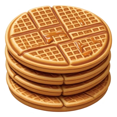 Stroopwafel Cinematic Realistic Stroopwafel Dessert Emoji, depicted as a single, flat, delicate caramel-filled waffle cookie rendered with crisp textures and warm, inviting lighting. sticker