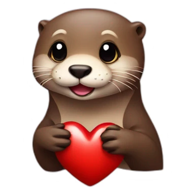 Otter with heart sticker