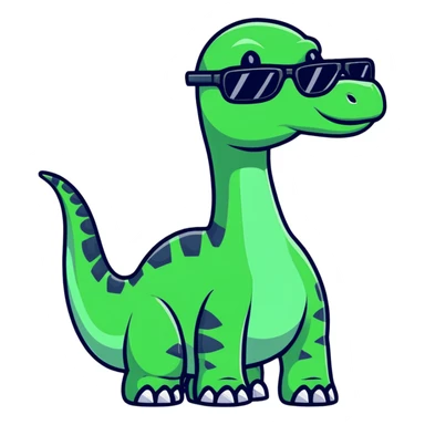 brachiosaurus dinosaur wearing sunglasses sticker