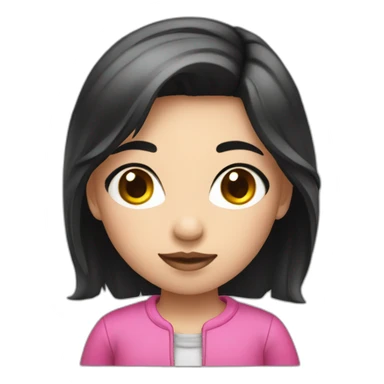 Girl photographer with Pink skin and black hair sticker