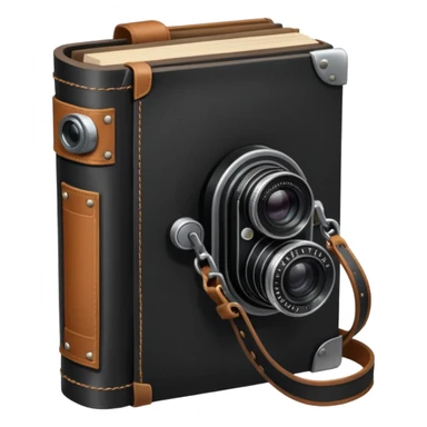 book and camera sticker