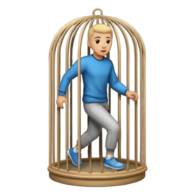 person stepping out of a dark cage into light sticker