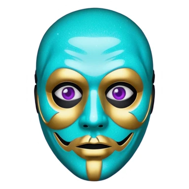 Glitter Purple and Cian police with ghostface mask sticker