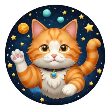 Cat in space sticker