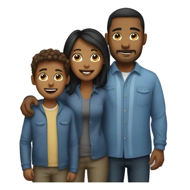 Dad Mom and Two Sons  sticker