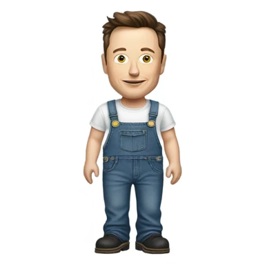 Elon Musk wearing overalls sticker