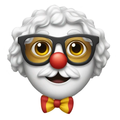 clown in glasses with china oodle sticker