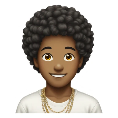 smiling boy korean boy with afro jewelry sticker
