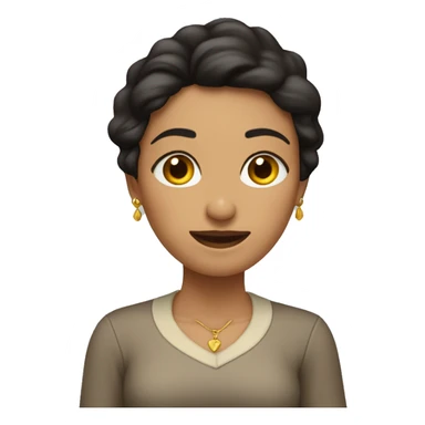 mujer morena con cabello largo y ondulado, llorando  sticker