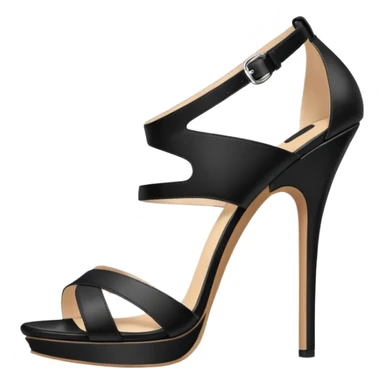 open toe black high heels fullopen sandals sticker