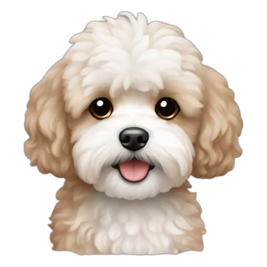 white and milky brown maltipoo sticker