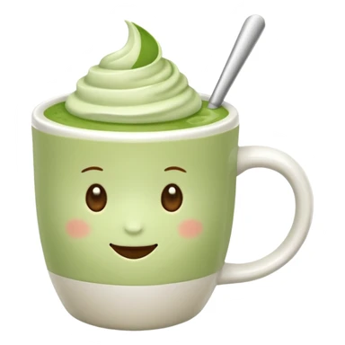 White background, matcha latte no  sticker