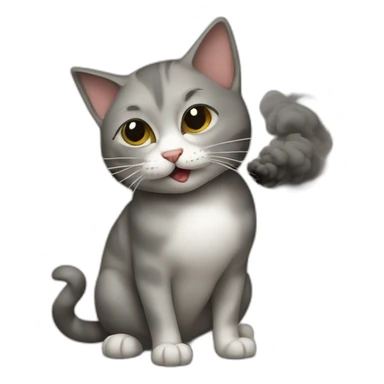 cat smooking sticker