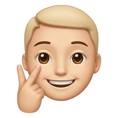 An emoji with showing fingers on the cheek sticker