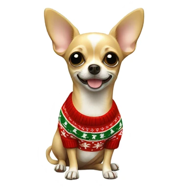 Chihuahua with Christmas sweater sticker