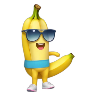 Kawaii banana in sportswear sticker